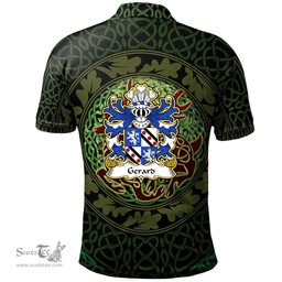ScotsTee Shop Welsh Gerard of Cheshire Daughter m. Wynn of Gwydir Coat of Arms Family Crest Wales Polo Shirt Celtic Deer with Tree of Life The God of the Forest Polo Shirt