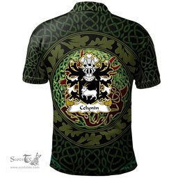 ScotsTee Shop Welsh Celynin AP RHIRID Coat of Arms Family Crest Wales Polo Shirt Celtic Deer with Tree of Life The God of the Forest Polo Shirt