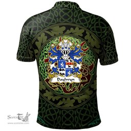 ScotsTee Shop Welsh Daylwyn or Bushe Coat of Arms Family Crest Wales Polo Shirt Celtic Deer with Tree of Life The God of the Forest Polo Shirt