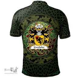 ScotsTee Shop Welsh Gwehelor lord of Llantrisaint Monmouthshire Coat of Arms Family Crest Wales Polo Shirt Celtic Deer with Tree of Life The God of the Forest Polo Shirt