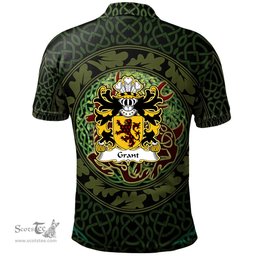 ScotsTee Shop Welsh Grant of Llwyn y grant Glamorgan Coat of Arms Family Crest Wales Polo Shirt Celtic Deer with Tree of Life The God of the Forest Polo Shirt