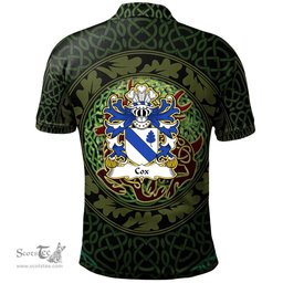 ScotsTee Shop Welsh Cox of Norton Monmouthshire Coat of Arms Family Crest Wales Polo Shirt Celtic Deer with Tree of Life The God of the Forest Polo Shirt
