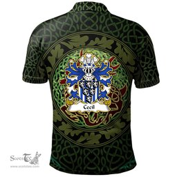 ScotsTee Shop Welsh Cecil of Skenfrith Monmouthshire Coat of Arms Family Crest Wales Polo Shirt Celtic Deer with Tree of Life The God of the Forest Polo Shirt