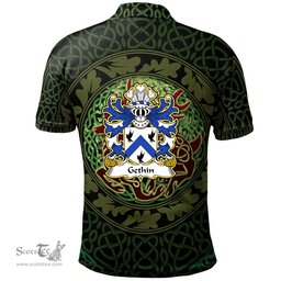 ScotsTee Shop Welsh Gethin a soldier in Normandy in 1430s Coat of Arms Family Crest Wales Polo Shirt Celtic Deer with Tree of Life The God of the Forest Polo Shirt