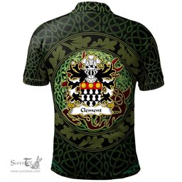 ScotsTee Shop Welsh Clement of Cardiganshire Coat of Arms Family Crest Wales Polo Shirt Celtic Deer with Tree of Life The God of the Forest Polo Shirt