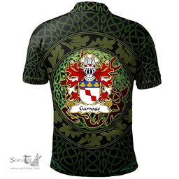 ScotsTee Shop Welsh Gamage lords of Llanfihangel Monmouthshire Coat of Arms Family Crest Wales Polo Shirt Celtic Deer with Tree of Life The God of the Forest Polo Shirt