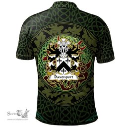 ScotsTee Shop Welsh Davenport Cheshire and of Denbighshire Coat of Arms Family Crest Wales Polo Shirt Celtic Deer with Tree of Life The God of the Forest Polo Shirt