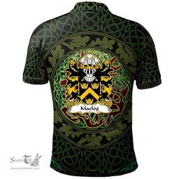 ScotsTee Shop Welsh Maelog CRWM of Arllechwedd Caernarfonshire Coat of Arms Family Crest Wales Polo Shirt Celtic Deer with Tree of Life The God of the Forest Polo Shirt