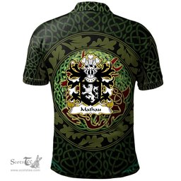 ScotsTee Shop Welsh Mathau AB IEUAN AP GRUFFUDD GETHIN Coat of Arms Family Crest Wales Polo Shirt Celtic Deer with Tree of Life The God of the Forest Polo Shirt