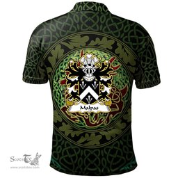 ScotsTee Shop Welsh Malpas Sir David Descended from Owain Coat of Arms Family Crest Wales Polo Shirt Celtic Deer with Tree of Life The God of the Forest Polo Shirt