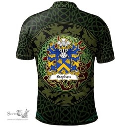 ScotsTee Shop Welsh Stephen or Ystiffin Coat of Arms Family Crest Wales Polo Shirt Celtic Deer with Tree of Life The God of the Forest Polo Shirt
