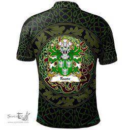 ScotsTee Shop Welsh Ruste of Abergwili Carmarthenshire Coat of Arms Family Crest Wales Polo Shirt Celtic Deer with Tree of Life The God of the Forest Polo Shirt