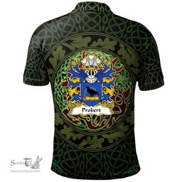ScotsTee Shop Welsh Probert of Pant glas Tryleg Monmouthshire Coat of Arms Family Crest Wales Polo Shirt Celtic Deer with Tree of Life The God of the Forest Polo Shirt