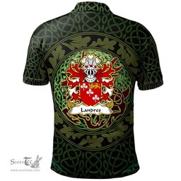 ScotsTee Shop Welsh Landres or Landry of Llanddowror Carmanthenshire Coat of Arms Family Crest Wales Polo Shirt Celtic Deer with Tree of Life The God of the Forest Polo Shirt