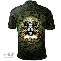 ScotsTee Shop Welsh Olaf son of Sihtric Coat of Arms Family Crest Wales Polo Shirt Celtic Deer with Tree of Life The God of the Forest Polo Shirt