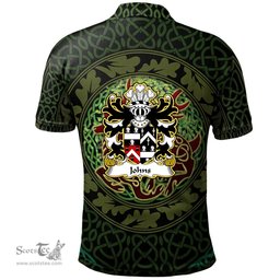 ScotsTee Shop Welsh Johns Sir Hugh of Swansea Coat of Arms Family Crest Wales Polo Shirt Celtic Deer with Tree of Life The God of the Forest Polo Shirt