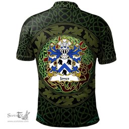 ScotsTee Shop Welsh Jones of Castell march Llanengan Coat of Arms Family Crest Wales Polo Shirt Celtic Deer with Tree of Life The God of the Forest Polo Shirt