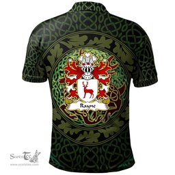 ScotsTee Shop Welsh Rayne of Brocastell Glamorgan Coat of Arms Family Crest Wales Polo Shirt Celtic Deer with Tree of Life The God of the Forest Polo Shirt