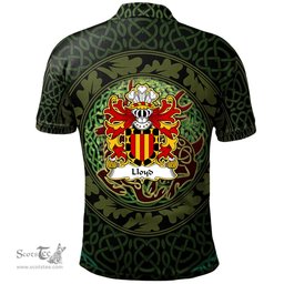 ScotsTee Shop Welsh Lloyd of Bodiris Denbighshire Coat of Arms Family Crest Wales Polo Shirt Celtic Deer with Tree of Life The God of the Forest Polo Shirt