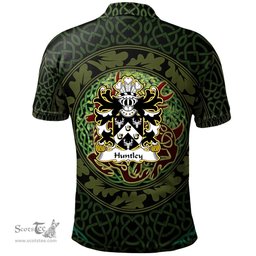 ScotsTee Shop Welsh Huntley of Hadnock Monmouthshire Coat of Arms Family Crest Wales Polo Shirt Celtic Deer with Tree of Life The God of the Forest Polo Shirt