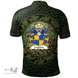 ScotsTee Shop Welsh Leighton of Leighton Shropshire Coat of Arms Family Crest Wales Polo Shirt Celtic Deer with Tree of Life The God of the Forest Polo Shirt