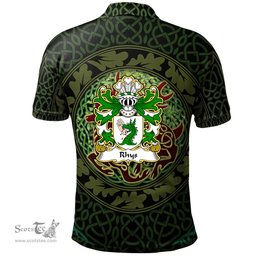 ScotsTee Shop Welsh Rhys GOCH OF YSTRAD YW Coat of Arms Family Crest Wales Polo Shirt Celtic Deer with Tree of Life The God of the Forest Polo Shirt