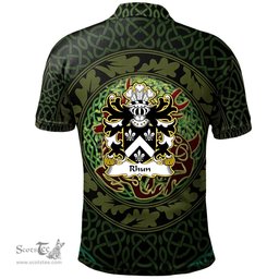 ScotsTee Shop Welsh Rhun AB EDNYWAIN lord of Tegeingl Coat of Arms Family Crest Wales Polo Shirt Celtic Deer with Tree of Life The God of the Forest Polo Shirt