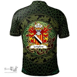 ScotsTee Shop Welsh Longford of Pembrokeshire Coat of Arms Family Crest Wales Polo Shirt Celtic Deer with Tree of Life The God of the Forest Polo Shirt