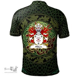 ScotsTee Shop Welsh Hilton of Denbighshire Coat of Arms Family Crest Wales Polo Shirt Celtic Deer with Tree of Life The God of the Forest Polo Shirt