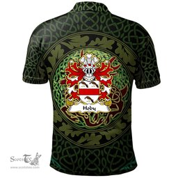 ScotsTee Shop Welsh Hoby of Radnor Powys Coat of Arms Family Crest Wales Polo Shirt Celtic Deer with Tree of Life The God of the Forest Polo Shirt