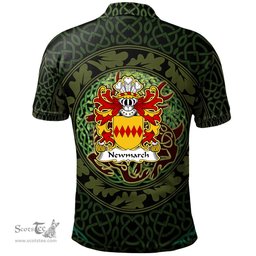 ScotsTee Shop Welsh Newmarch Conqueror of Brycheiniog 11th century Coat of Arms Family Crest Wales Polo Shirt Celtic Deer with Tree of Life The God of the Forest Polo Shirt