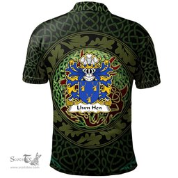ScotsTee Shop Welsh Llwn Hen ancestor of Gwynfardd Coat of Arms Family Crest Wales Polo Shirt Celtic Deer with Tree of Life The God of the Forest Polo Shirt