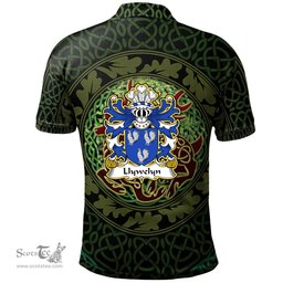 ScotsTee Shop Welsh Llywelyn AB ALETH King of Dyfed Coat of Arms Family Crest Wales Polo Shirt Celtic Deer with Tree of Life The God of the Forest Polo Shirt