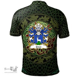 ScotsTee Shop Welsh Jones of Beaumaris Anglesey Coat of Arms Family Crest Wales Polo Shirt Celtic Deer with Tree of Life The God of the Forest Polo Shirt