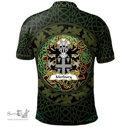 ScotsTee Shop Welsh Merbury or Marbery Justiciar of South Wales Coat of Arms Family Crest Wales Polo Shirt Celtic Deer with Tree of Life The God of the Forest Polo Shirt
