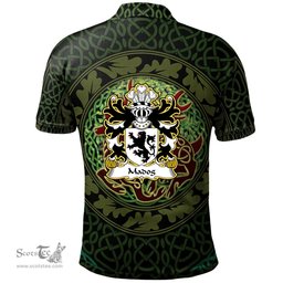 ScotsTee Shop Welsh Madog AP MAREDUDD Prince of Powys Coat of Arms Family Crest Wales Polo Shirt Celtic Deer with Tree of Life The God of the Forest Polo Shirt