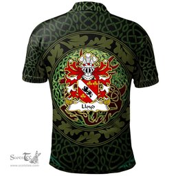 ScotsTee Shop Welsh Lloyd of Llansteffan Carmarthenshire Coat of Arms Family Crest Wales Polo Shirt Celtic Deer with Tree of Life The God of the Forest Polo Shirt