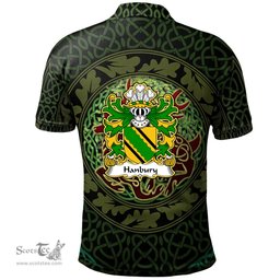 ScotsTee Shop Welsh Hanbury of Pontypool Monmouthshire Coat of Arms Family Crest Wales Polo Shirt Celtic Deer with Tree of Life The God of the Forest Polo Shirt