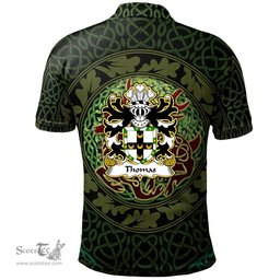 ScotsTee Shop Welsh Thomas of Caernarfonshire Coat of Arms Family Crest Wales Polo Shirt Celtic Deer with Tree of Life The God of the Forest Polo Shirt