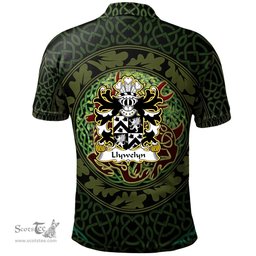 ScotsTee Shop Welsh Llywelyn AP MAREDUDD Coat of Arms Family Crest Wales Polo Shirt Celtic Deer with Tree of Life The God of the Forest Polo Shirt