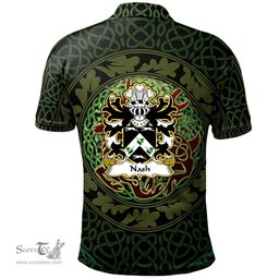 ScotsTee Shop Welsh Nash of Nash Pembrokeshire Coat of Arms Family Crest Wales Polo Shirt Celtic Deer with Tree of Life The God of the Forest Polo Shirt