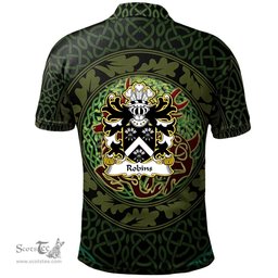 ScotsTee Shop Welsh Robins or Robinson Bishop of Bangor Coat of Arms Family Crest Wales Polo Shirt Celtic Deer with Tree of Life The God of the Forest Polo Shirt