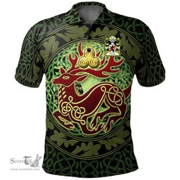 ScotsTee Shop Welsh Powys FADOG Princes of Northern Powys Coat of Arms Family Crest Wales Polo Shirt Celtic Deer with Tree of Life The God of the Forest Polo Shirt
