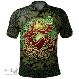ScotsTee Shop Welsh Heleighe Helegh Heley of Flint Coat of Arms Family Crest Wales Polo Shirt Celtic Deer with Tree of Life The God of the Forest Polo Shirt