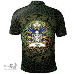 ScotsTee Shop Welsh Poole of Hawarden Flint Coat of Arms Family Crest Wales Polo Shirt Celtic Deer with Tree of Life The God of the Forest Polo Shirt