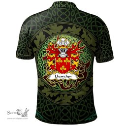 ScotsTee Shop Welsh Llywelyn DYFARCH Coat of Arms Family Crest Wales Polo Shirt Celtic Deer with Tree of Life The God of the Forest Polo Shirt