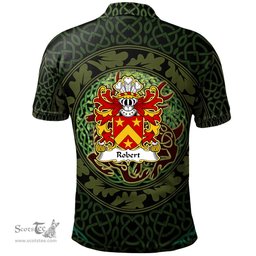 ScotsTee Shop Welsh Robert AP GRUFFUDD Coat of Arms Family Crest Wales Polo Shirt Celtic Deer with Tree of Life The God of the Forest Polo Shirt
