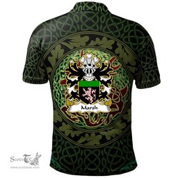 ScotsTee Shop Welsh Marsh of Flint Coat of Arms Family Crest Wales Polo Shirt Celtic Deer with Tree of Life The God of the Forest Polo Shirt