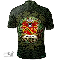 ScotsTee Shop Welsh Middleton Daughter m. Rhirid ap Dafydd Coat of Arms Family Crest Wales Polo Shirt Celtic Deer with Tree of Life The God of the Forest Polo Shirt