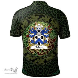 ScotsTee Shop Welsh Robert AP DAFYDD AP RHYS Coat of Arms Family Crest Wales Polo Shirt Celtic Deer with Tree of Life The God of the Forest Polo Shirt